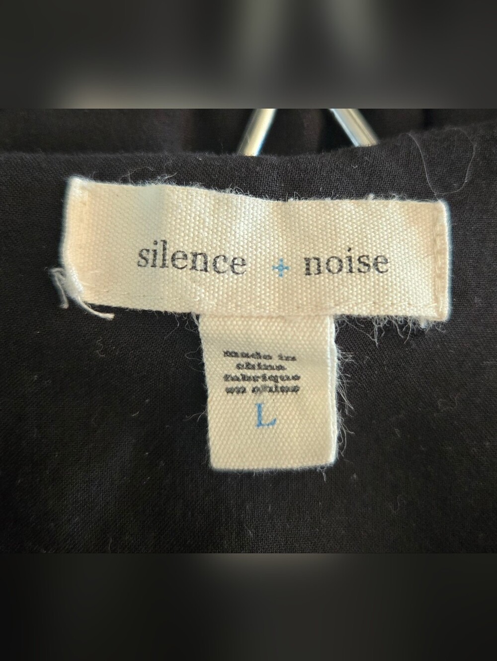 Silence + Noise Summer Dress Sleeveless Rayon L Black Soft Asymmetric Hemline - Picture 3 of 15